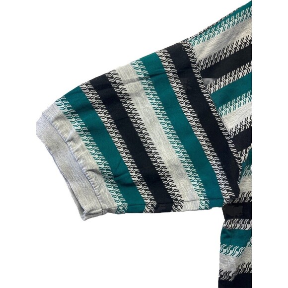 Vintage Tour Classics By Greenline Polo Shirt XL Blue Grey Stripe Single Stitch - Picture 2 of 6